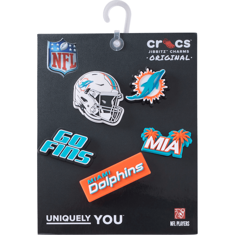 NFL Miami Dolphins 5 Pack Jibbitz Shoe Charm Women|Men|Jibbitz™ Charms Discount