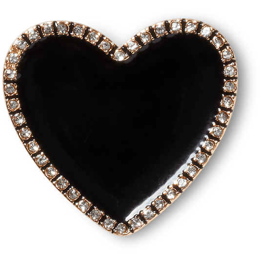 Black Heart with Gold Outline Jibbitz™ charms Women|Men|Jibbitz™ Charms Outlet