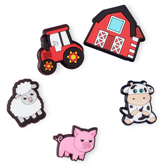 Cutesey Farm Animal 5 Pack Jibbitz Shoe Charm Women|Men|Kids|Jibbitz™ Charms Discount