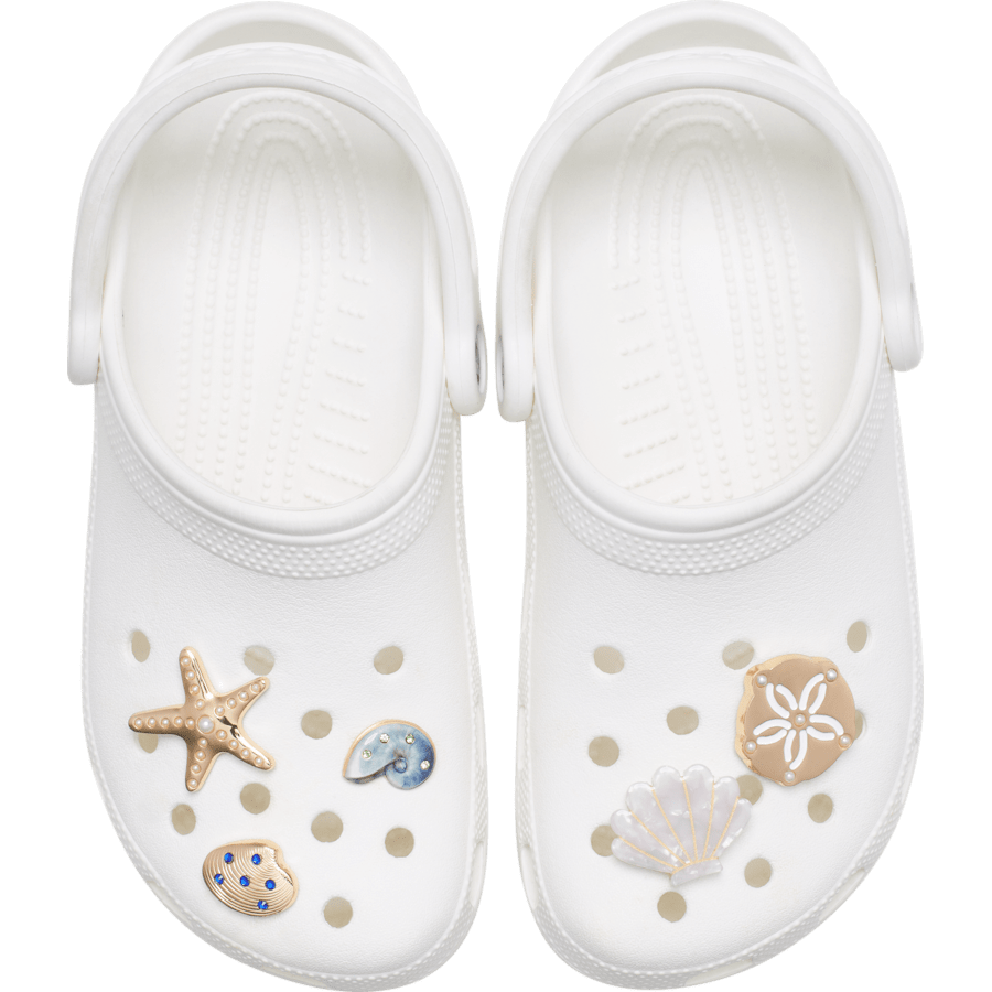 Gold Seashell 5 Pack Jibbitz™ charms Women|Men|Jibbitz™ Charms Outlet