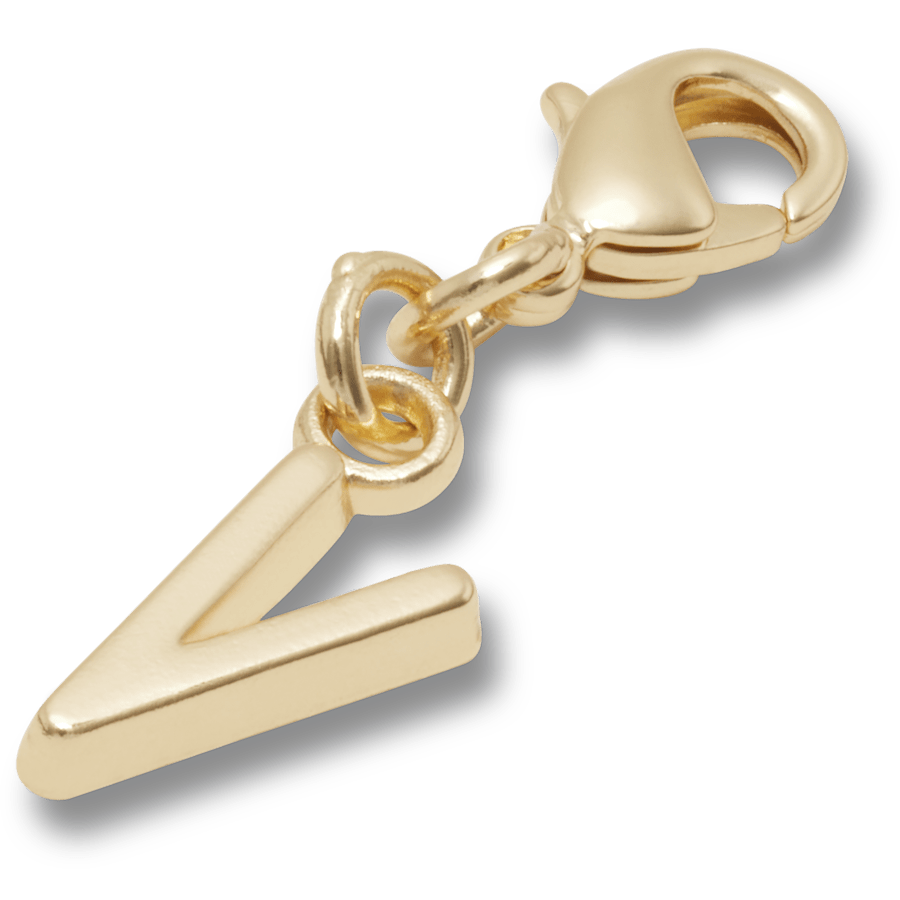 Gold Letter V Charm Jibbitz™ charms Women|Men|Kids|Jibbitz™ Charms Outlet