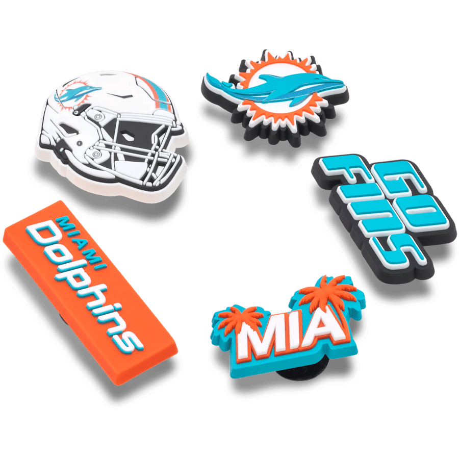 NFL Miami Dolphins 5 Pack Jibbitz Shoe Charm Women|Men|Jibbitz™ Charms Discount