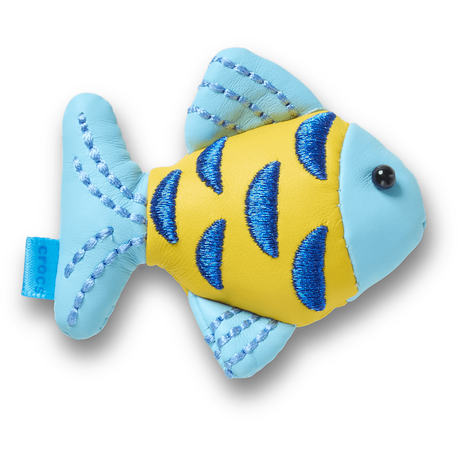 Blue and Gold Sparkle Fish Jibbitz™ charms Women|Men On Sale