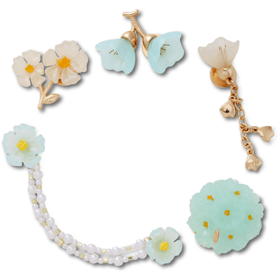 Blue Dainty Floral 5 Pack Jibbitz™ charms Women|Men|Jibbitz™ Charms Discount