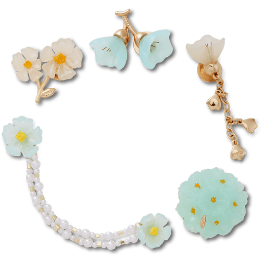 Blue Dainty Floral 5 Pack Jibbitz™ charms Women|Men|Jibbitz™ Charms Discount