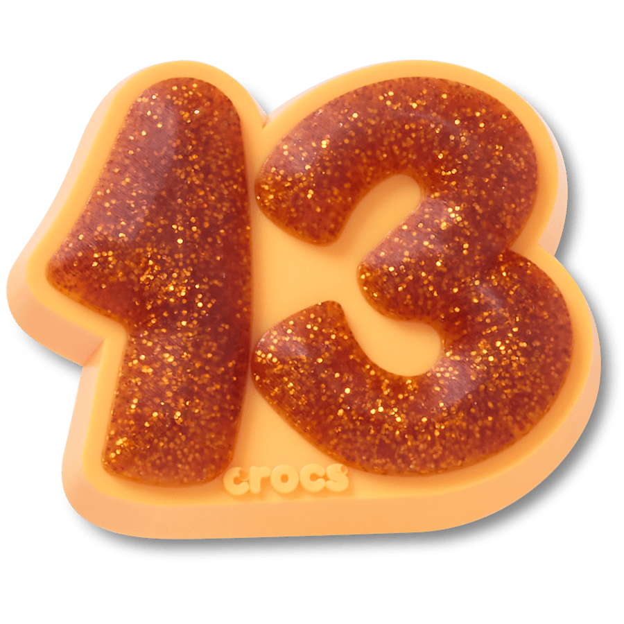 Orange Sparkly Number 13 Jibbitz™ charms Women|Men|Jibbitz™ Charms Discount