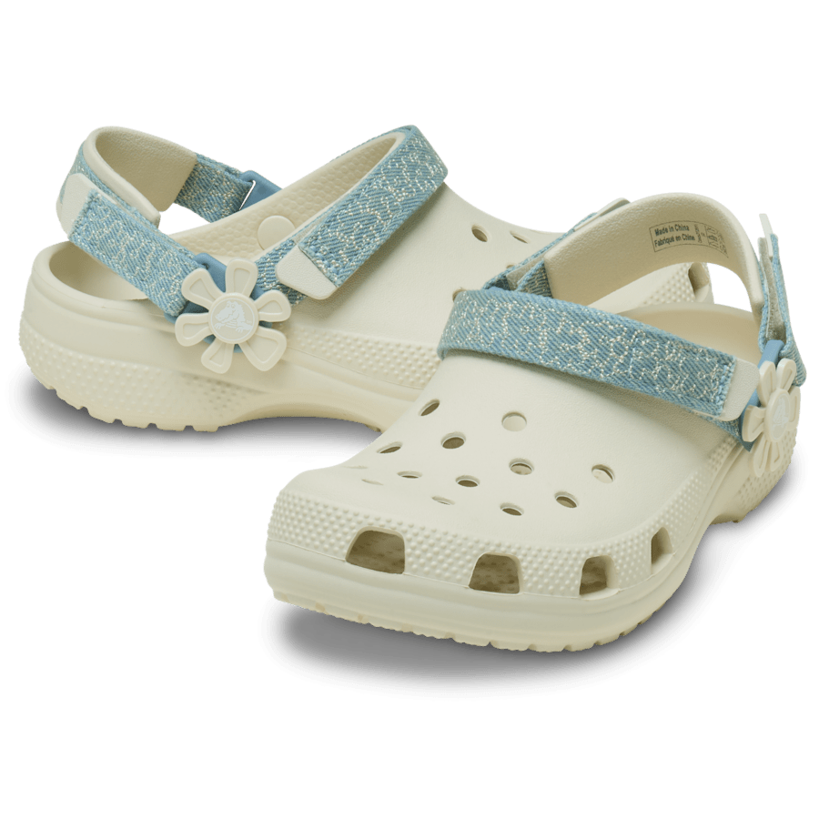 Kids’ Classic Denim Flower Adjustable Backstrap Clog Kids For Sale